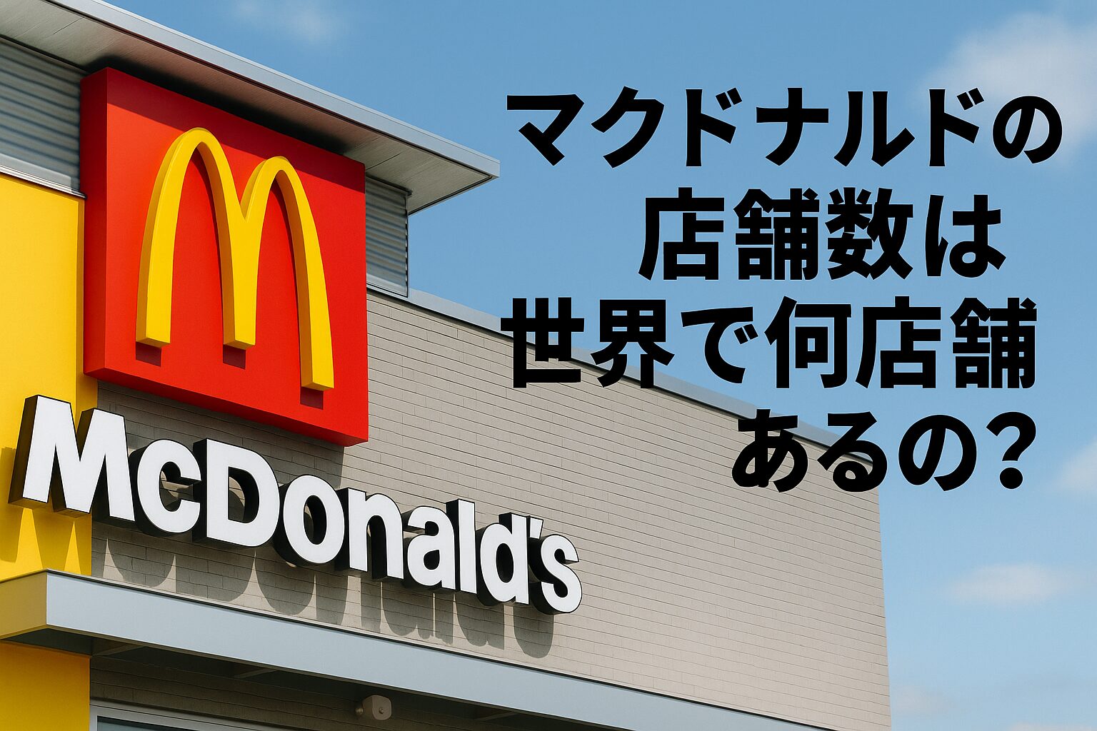 マクドナルドの店舗数は世界で何店舗？増え方の推移を調べて …